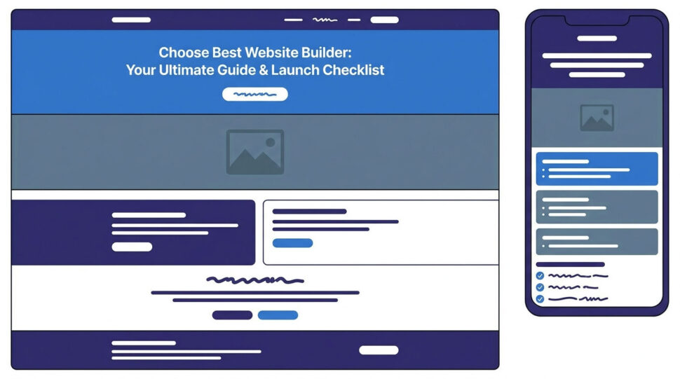 choose best website builder — illustrative editorial visual